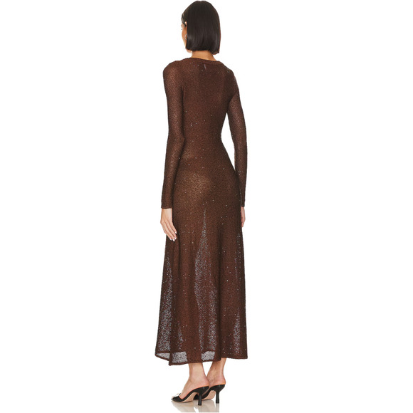 MISA Los Angeles Rafael Cardigan Dress in Chocolate Shimmer NWT Size Medium - Picture 3 of 4